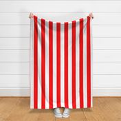 Red and White Jumbo 3-inch Circus Big Top Vertical Stripes