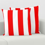 Red and White Jumbo 3-inch Circus Big Top Vertical Stripes