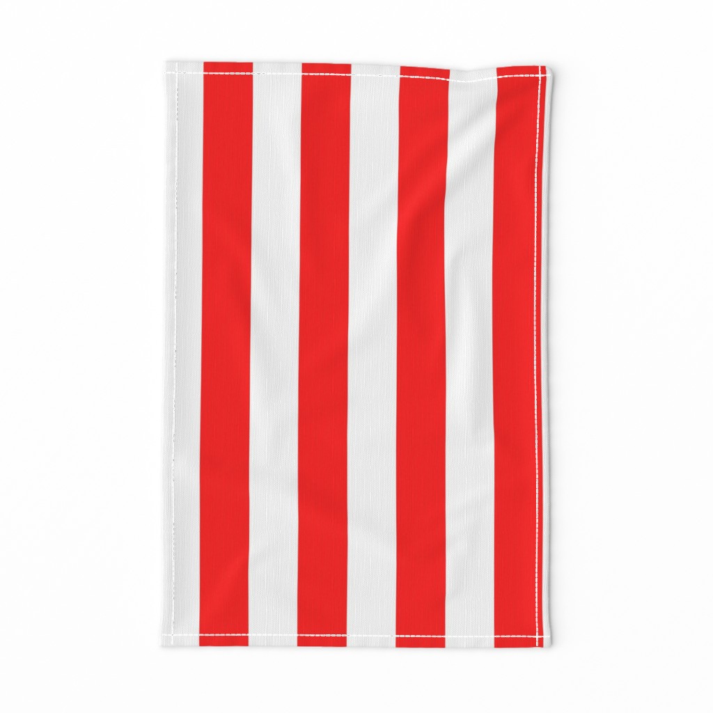 Red and White Wide 2-inch Cabana Tent Vertical Stripes