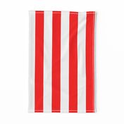 Red and White Wide 2-inch Cabana Tent Vertical Stripes