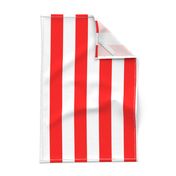 Red and White Wide 2-inch Cabana Tent Vertical Stripes