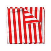 Red and White Wide 2-inch Cabana Tent Vertical Stripes