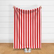 Red and White Wide 2-inch Cabana Tent Vertical Stripes