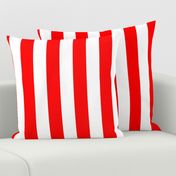 Red and White Wide 2-inch Cabana Tent Vertical Stripes