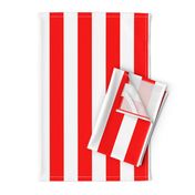 Red and White Wide 2-inch Cabana Tent Vertical Stripes