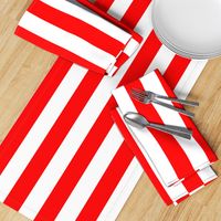 Red and White Wide 2-inch Cabana Tent Vertical Stripes