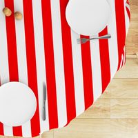 Red and White Wide 2-inch Cabana Tent Vertical Stripes