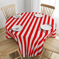 Red and White Wide 2-inch Cabana Tent Vertical Stripes