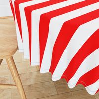 Red and White Wide 2-inch Cabana Tent Vertical Stripes