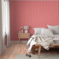 Red and White Big 1-inch Beach Hut Vertical Stripes