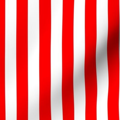 Red and White ¾ inch Deck Chair Vertical Stripes