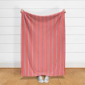 Red and White ¾ inch Deck Chair Vertical Stripes