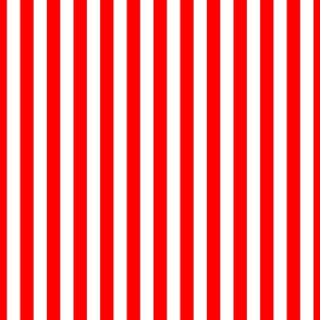 Red and White ¾ inch Deck Chair Vertical Stripes