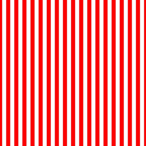 Red and White ½ inch Picnic Vertical Stripes