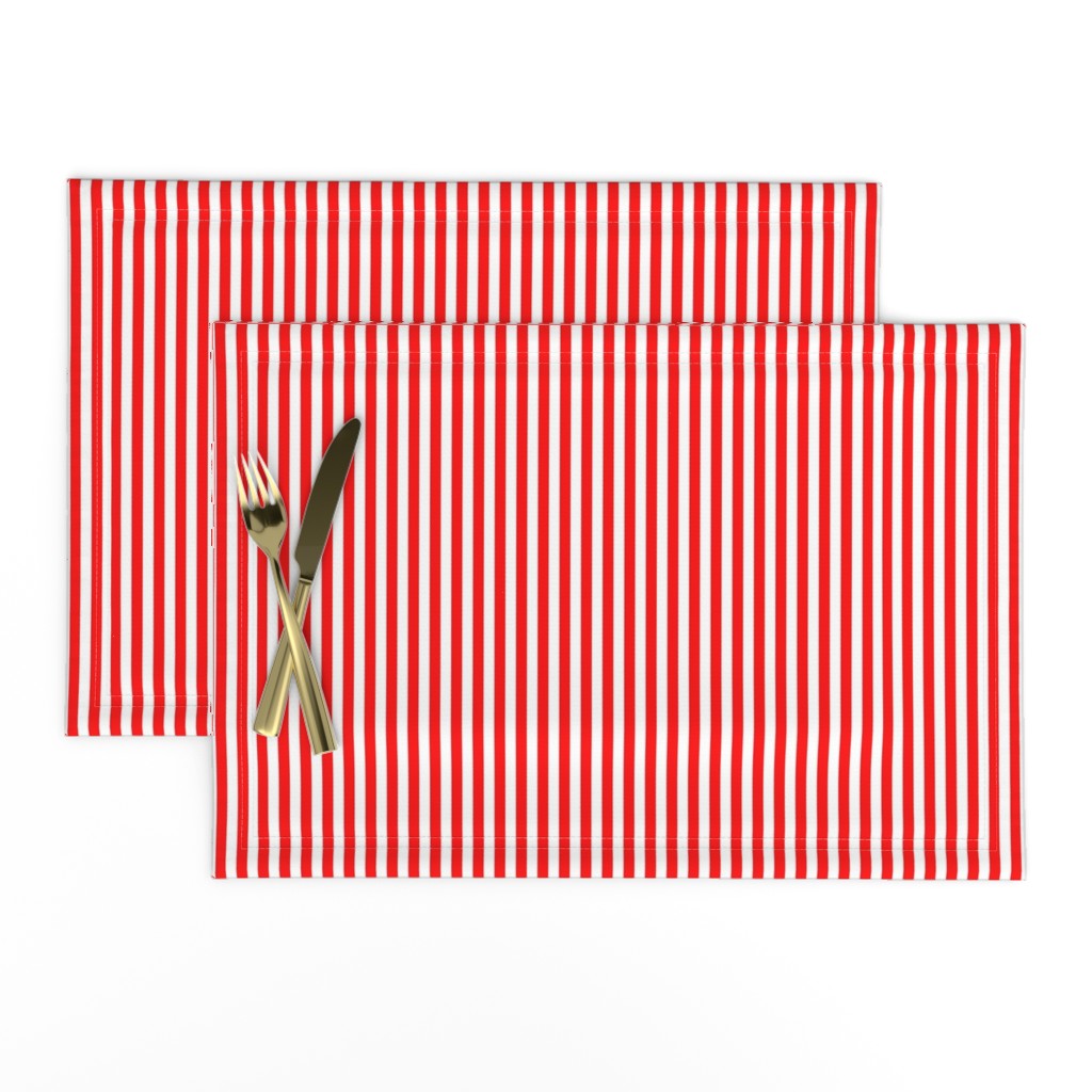 Red and White ¼ inch Sailor Vertical Stripes