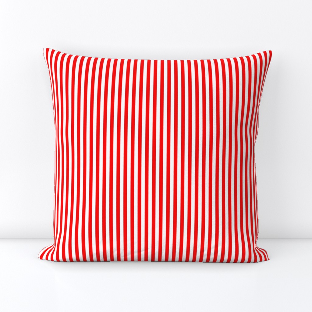 Red and White ¼ inch Sailor Vertical Stripes