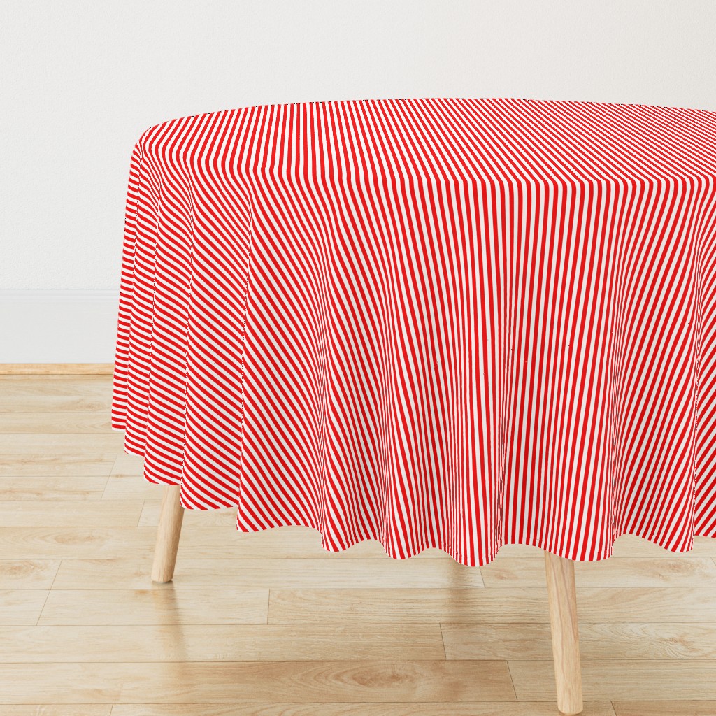 Red and White ¼ inch Sailor Vertical Stripes