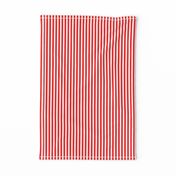 Red and White ¼ inch Sailor Vertical Stripes