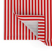 Red and White ¼ inch Sailor Vertical Stripes