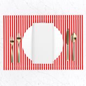 Red and White ¼ inch Sailor Vertical Stripes