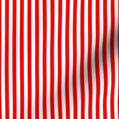 Red and White ¼ inch Sailor Vertical Stripes