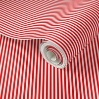 Red and White 1/8-inch Thin Pencil Vertical Stripes