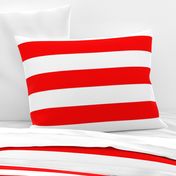 Red and White Jumbo 3-inch Circus Big Top Horizontal Stripes