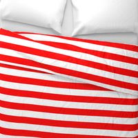 Red and White Wide 2-inch Cabana Tent Horizontal Stripes