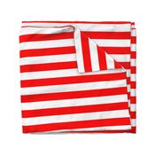 Red and White Wide 2-inch Cabana Tent Horizontal Stripes