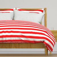 Red and White Wide 2-inch Cabana Tent Horizontal Stripes