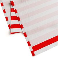 Red and White Wide 2-inch Cabana Tent Horizontal Stripes