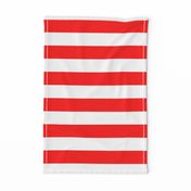 Red and White Wide 2-inch Cabana Tent Horizontal Stripes