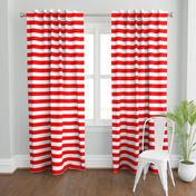 Red and White Wide 2-inch Cabana Tent Horizontal Stripes