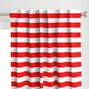 Red and White Wide 2-inch Cabana Tent Horizontal Stripes