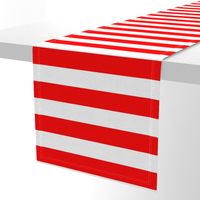 Red and White Wide 2-inch Cabana Tent Horizontal Stripes