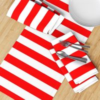 Red and White Wide 2-inch Cabana Tent Horizontal Stripes