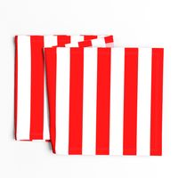 Red and White Wide 2-inch Cabana Tent Horizontal Stripes