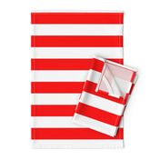 Red and White Wide 2-inch Cabana Tent Horizontal Stripes