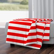 Red and White Wide 2-inch Cabana Tent Horizontal Stripes