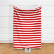 Red and White Wide 2-inch Cabana Tent Horizontal Stripes