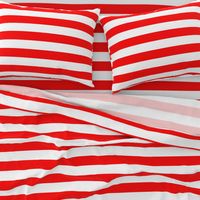 Red and White Wide 2-inch Cabana Tent Horizontal Stripes