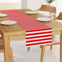 Red and White Big 1-inch Beach Hut Horizontal Stripes