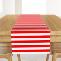 Red and White Big 1-inch Beach Hut Horizontal Stripes