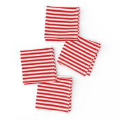 Red and White ¼ inch Sailor Horizontal Stripes