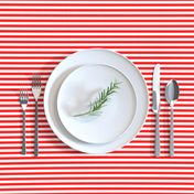 Red and White ¼ inch Sailor Horizontal Stripes