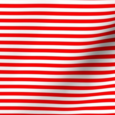 Red and White ¼ inch Sailor Horizontal Stripes