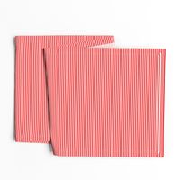 Red and White Thin 1/8 inch Horizontal Pencil Stripes