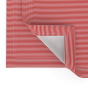 Red and White Micro 1/16 inch Horizontal Pin Stripes