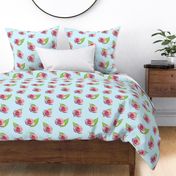 Floating Sweet Sonata Rose - large, baby blue 