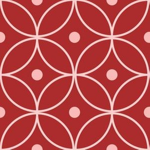 Japanese style geometric red circles